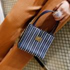 Striped Mini Tote With Shoulder Strap