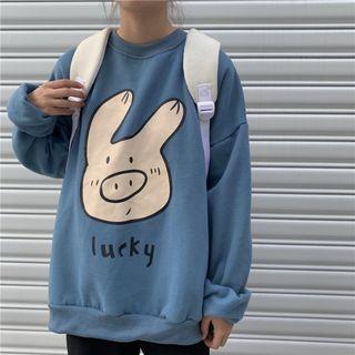 Cartoon Printed Sweatshirt As Shown In Figure - One Size