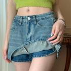 Low Waist A-line Denim Skirt
