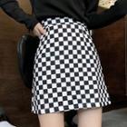 Checker Print A-line Skirt