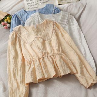 Lace Pleated Blouse