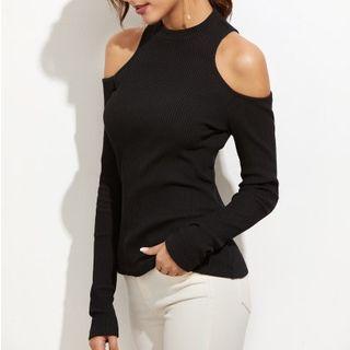 Cold Shoulder Round Neck Top