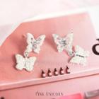 Butterfly Ear Stud 1 Pair - S925 Silver - One Size