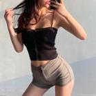 Cropped Button-down Knit Camisole In 6 Colors