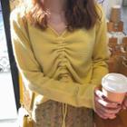 Drawstring Sweater / Floral Midi Skirt