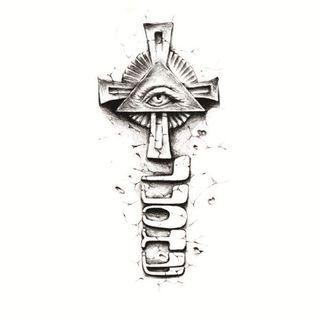 Cross Print Waterproof Temporary Tattoo Black - One Piece