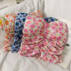 Flower-print Ruched Tube Top