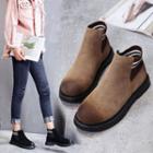 Faux Leather Knit Booties