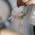 Flower Freshwater Pearl Hair Stick 1pc - Gold & White & Pink - One Size