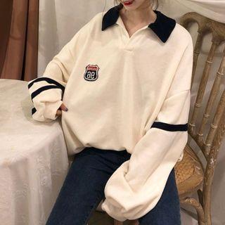 Logo Patch Polo Sweatshirt