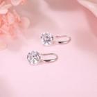 Rhinestone Sterling Silver Earring Hook Earring - Silver - One Size