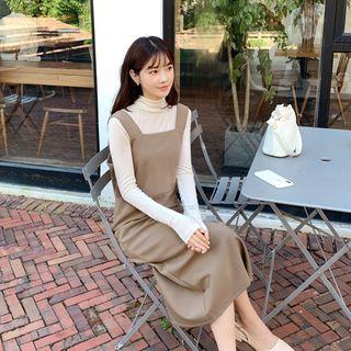 Slit-back H-line Pinafore Dress