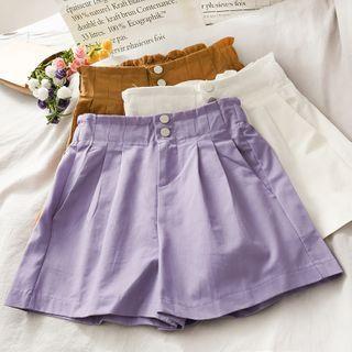 Elastic High-waist Wide Shorts In 6 Colors