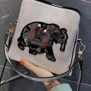 Elephant Faux Leather Crossbody Bag