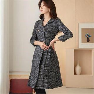 Sailor Collar Double-breasted Coatdress