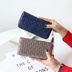 Faux-leather Tasseled Woven Long Wallet