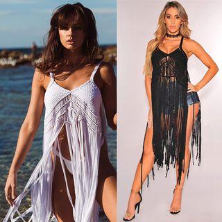 Fringed Crochet Spaghetti Strap Top