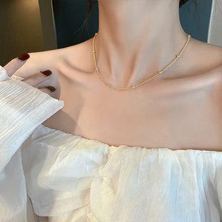 Beaded Necklace 1pc - Gold - One Size