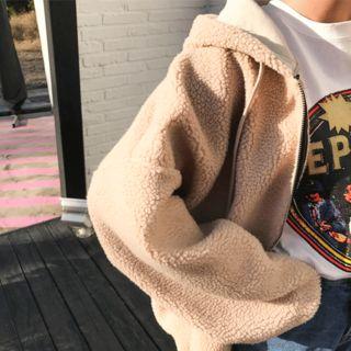 Boucl -knit Hoodie