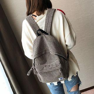 Houndstooth Wool Backpack