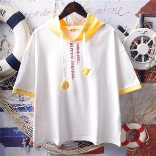 Short-sleeve Letter Hoodie