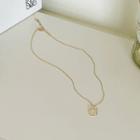 Square-pendant Chain Necklace Gold - One Size