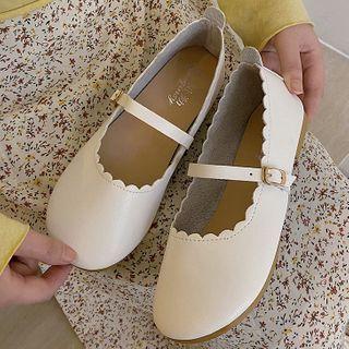 Scalloped Mary Jane Flats
