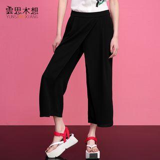 Overlay Cropped Wide-leg Pants