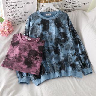 Tie-dye Long-sleeve Loose-fit Pullover - 4 Colors