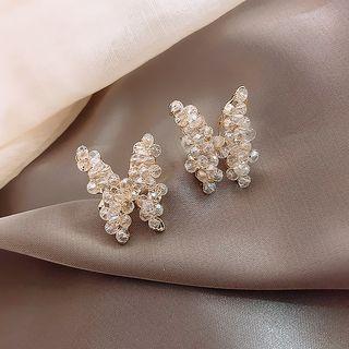 Butterfly Stud Earring 1 Pair - Transparent - One Size