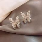 Butterfly Stud Earring 1 Pair - Transparent - One Size
