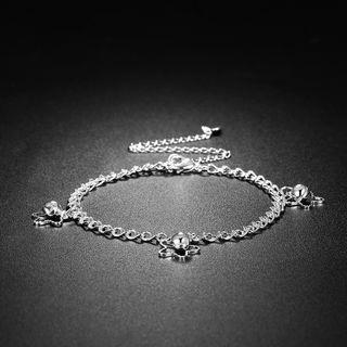 Simple Fashion Star Ball Bead Anklet Silver - One Size