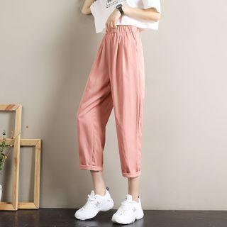 Plain High-waist Sweatpants
