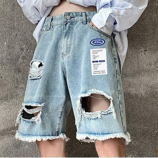 Ripped Loose-fit Shorts