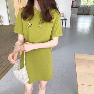 Set: Short-sleeve Knit Polo Shirt + Mini Skirt