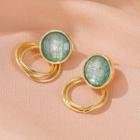 Alloy Layered Hoop Dangle Earring 01-8896 - Green - One Size
