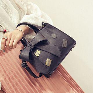 Embossed Badge Bow Tote