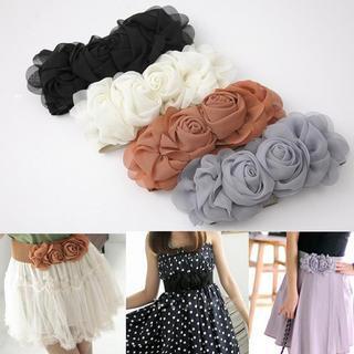 Elasticized Rosette Belt