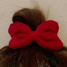 Bow Velvet Hair Tie Wine Red - One Size