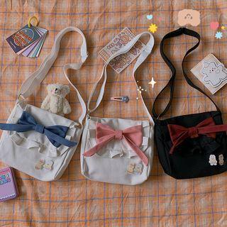 Frill Trim Canvas Crossbody Bag