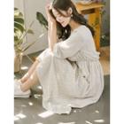 Linen Blend Striped Long Flare Dress
