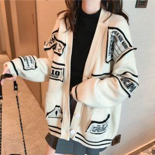 Long-sleeve Lettering Cardigan