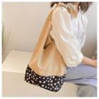 Floral Print Panel Canvas Shopper Bag