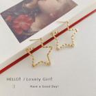 Star Hoop Earring E4154 - 1 Pair - Gold - One Size