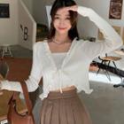Mock Two-piece Strap Knot Knit Top