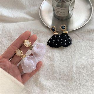 Mesh Faux Pearl Dangle Earring