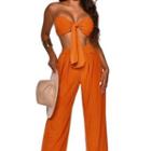 Set: Bow Tube Top + Wide Leg Pants