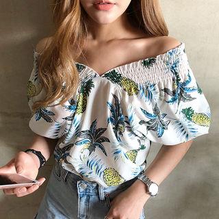 Pineapple Pattern Crepe Top