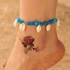 Shell Anklet 22167 - White Shells - Blue - One Size