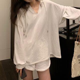 Plain Hoodie / Wide Leg Shorts
